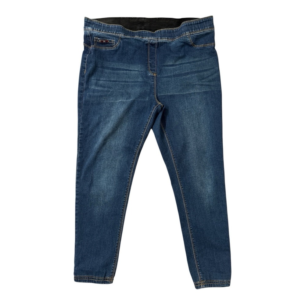 Coco + Carmen Pull-On Stretch Skinny Jeans‎ Dark Wash XL Elastic Waist